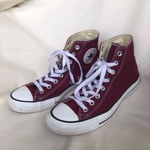 Maroon High Top Converse